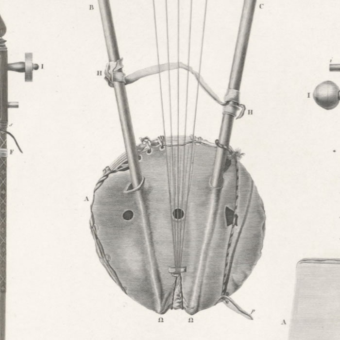 Instruments à cordes qui paraissent propres aux Egyptiens - Une estampe d’après Félicien David
