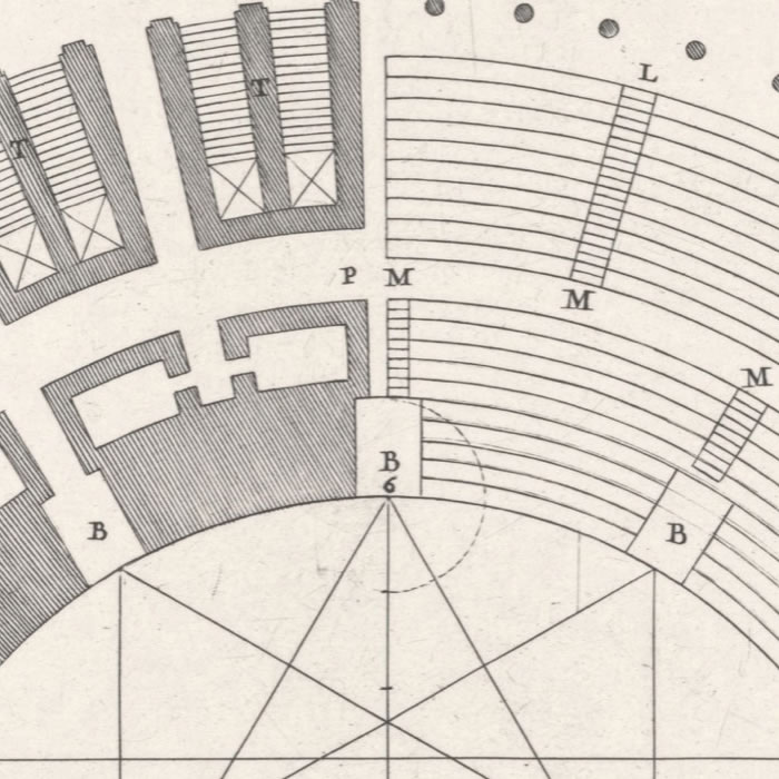 Plan of a Roman amphitheatre - Une estampe d’après Sébastien  Le Clerc the elder