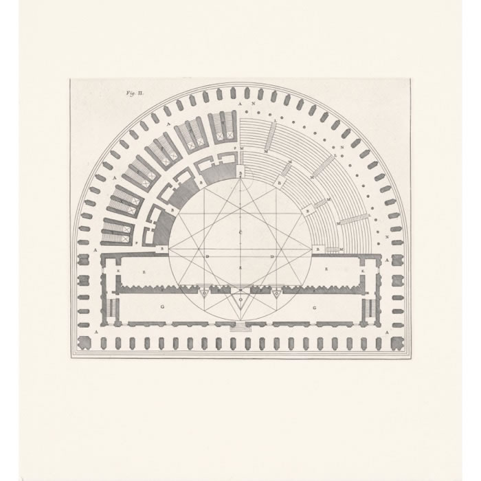 Plan of a Roman amphitheatre - Une estampe d’après Sébastien  Le Clerc the elder