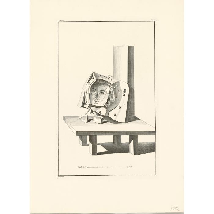 Particular representation of a cope, with the various parts which it embraces. We have chosen the one that relates to the front of the king’s head