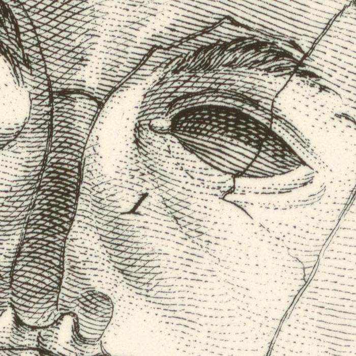 Particular representation of a cope, with the various parts which it embraces. We have chosen the one that relates to the front of the king’s head