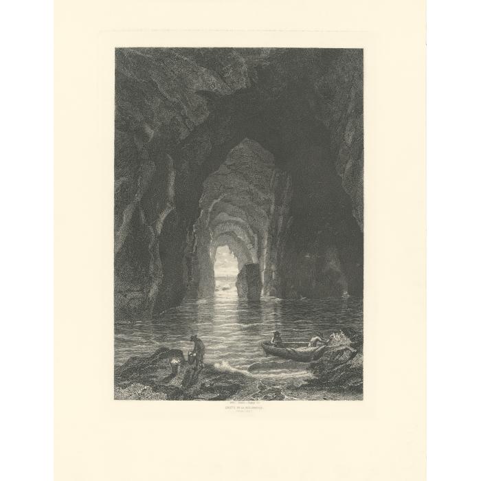 Grotte de la Mer sauvage à Belle-Isle - Une estampe d’après Louis Leroy
