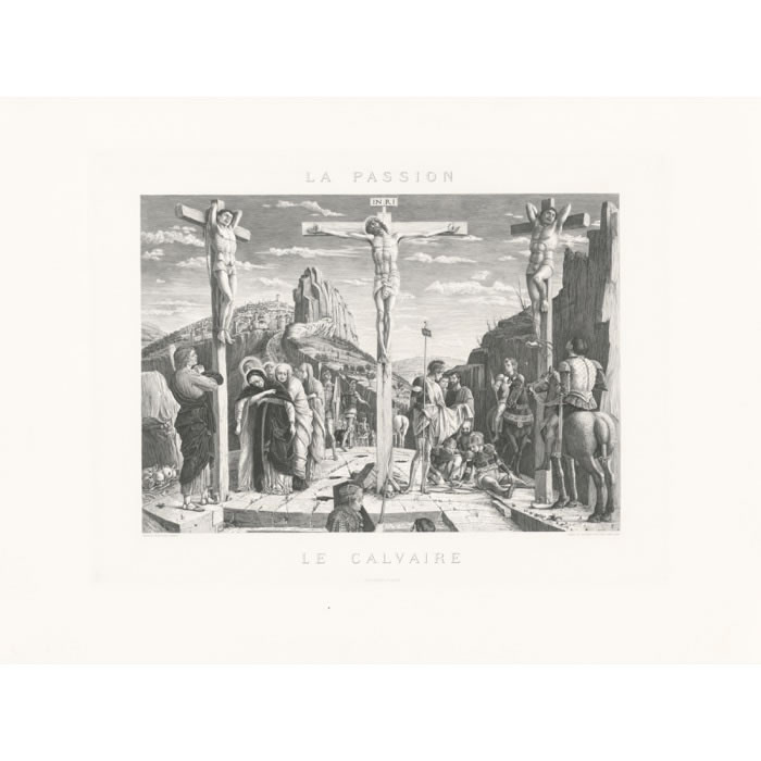 Le Calvaire. Partie centrale de la prédelle du retable de San Zeno, à Vérone - Une estampe d’après Andrea Mantegna