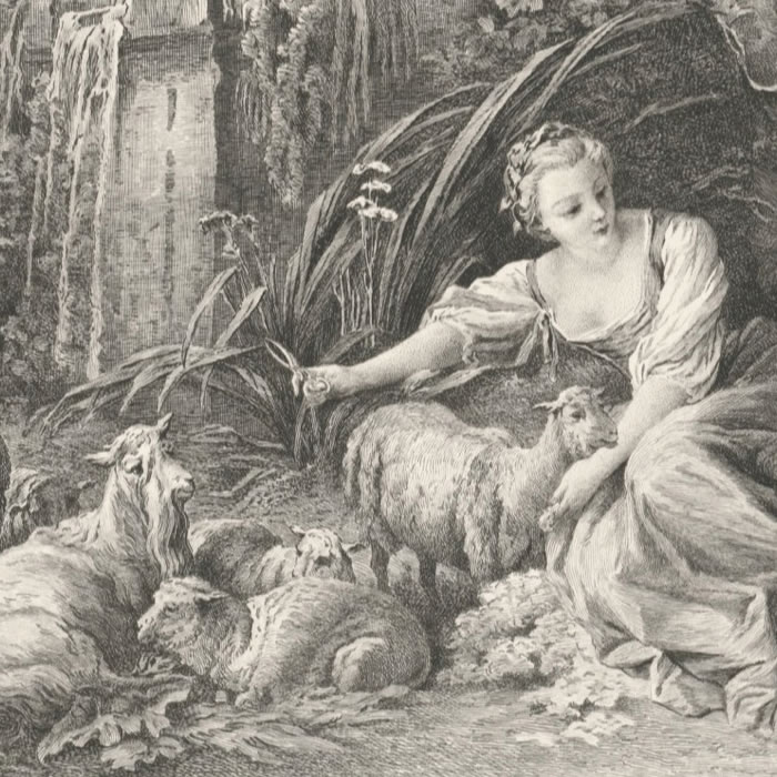 The Shepherd’s Presents or The Nest - Une estampe d’après François Boucher