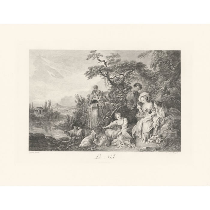 The Shepherd’s Presents or The Nest - Une estampe d’après François Boucher
