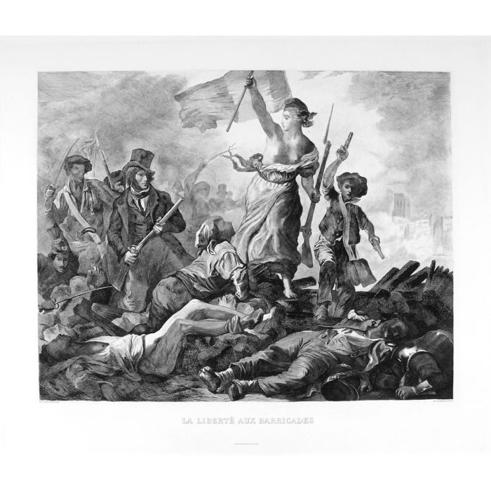 La Liberté guidant le peuple. 28 juillet 1830 - Une estampe d’après Eugène Delacroix