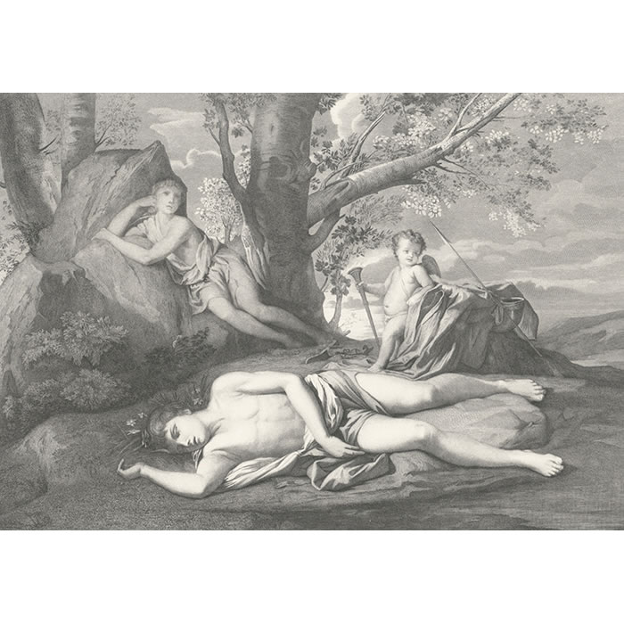 Echo et Narcisse ou la Mort de Narcisse - Une estampe d’après Nicolas Poussin