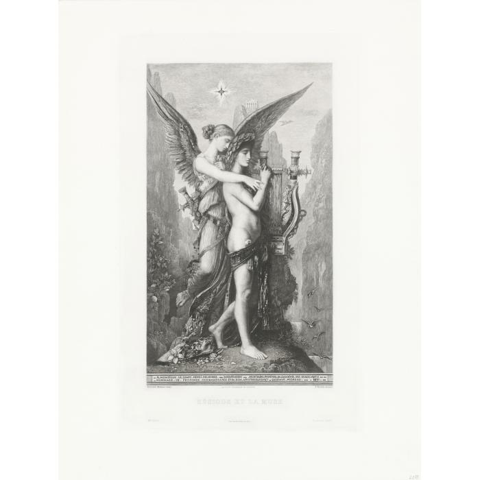 Hesiod and the Muse - Une estampe d’après Gustave Moreau