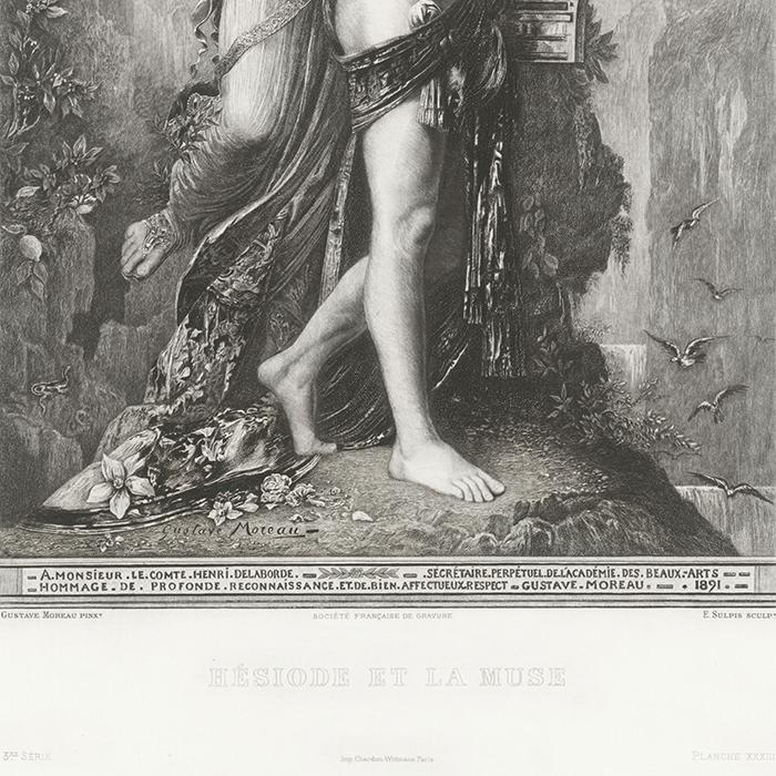 Hesiod and the Muse - Une estampe d’après Gustave Moreau