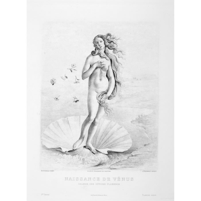 Naissance de Vénus. Fragment - Une estampe d’après  Botticelli