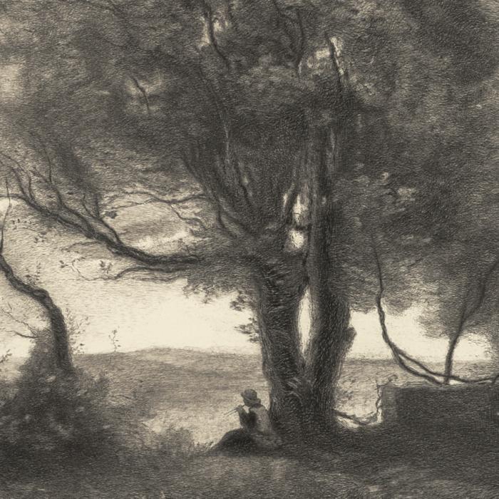 Souvenir of Italy: Castel Gangolfo - Une estampe d’après Jean-Baptiste-Camille Corot