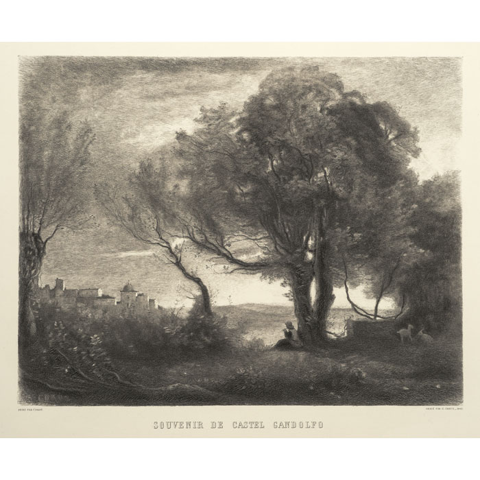 Souvenir of Italy: Castel Gangolfo - Une estampe d’après Jean-Baptiste-Camille Corot