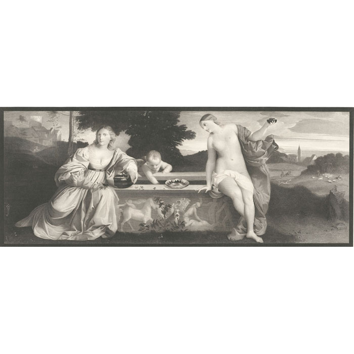 L’Amour sacré et l’Amour profane - Une estampe d’après  Titien