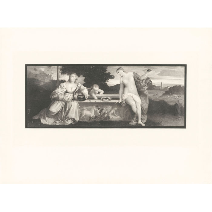 L’Amour sacré et l’Amour profane - Une estampe d’après  Titien