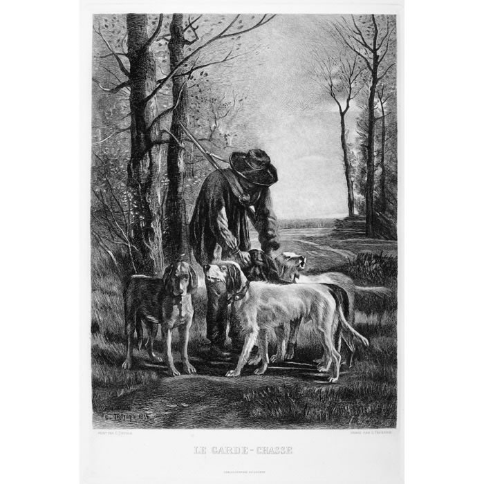 The Gamekeeper - Une estampe d’après Constant Troyon