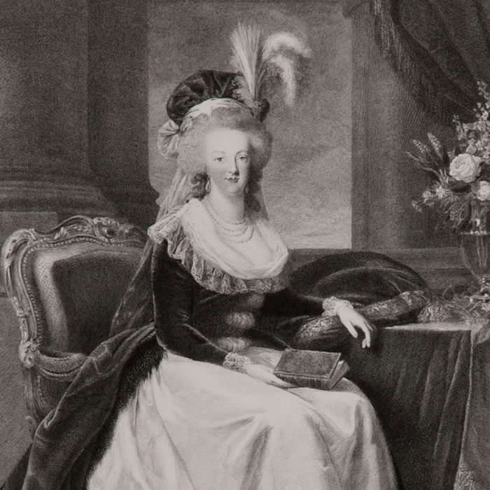 Portrait of Marie-Antoinette, standing - Une estampe d’après Louise-Elisabeth Vigée-Lebrun
