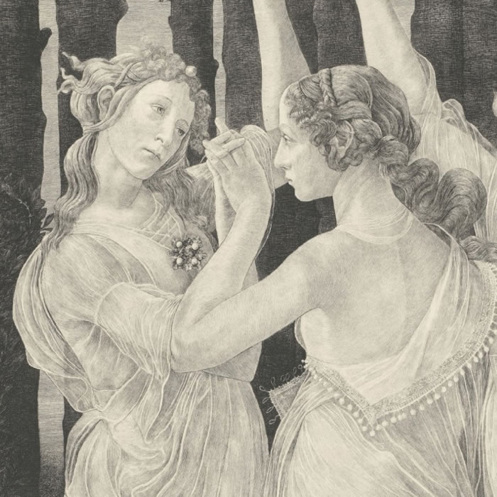 The Three Graces (fragment of Spring) - Une estampe d’après Sandro Botticelli