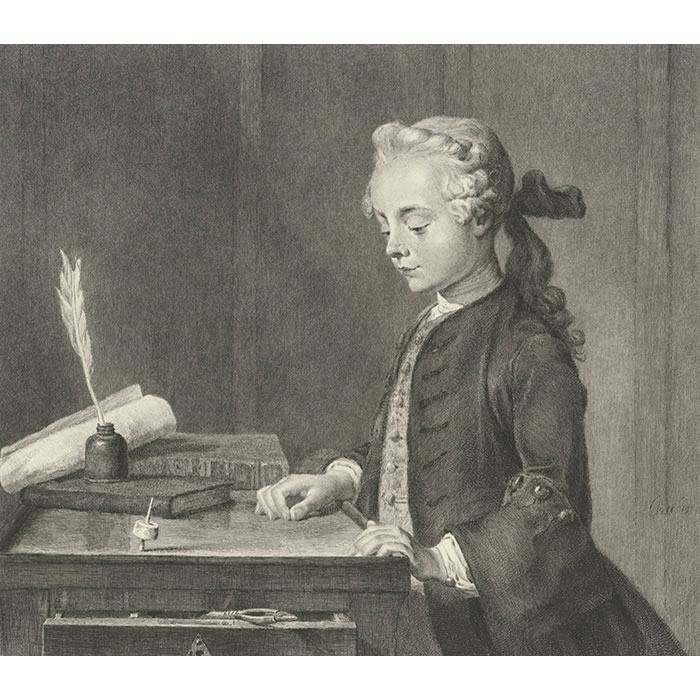 L’enfant au toton - Une estampe d’après Jean-Baptiste Siméon Chardin
