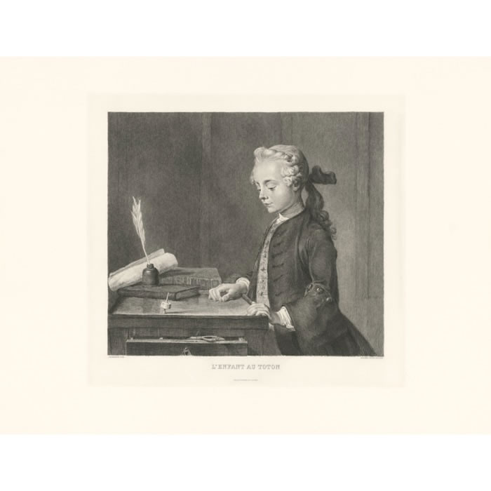 L’enfant au toton - Une estampe d’après Jean-Baptiste Siméon Chardin
