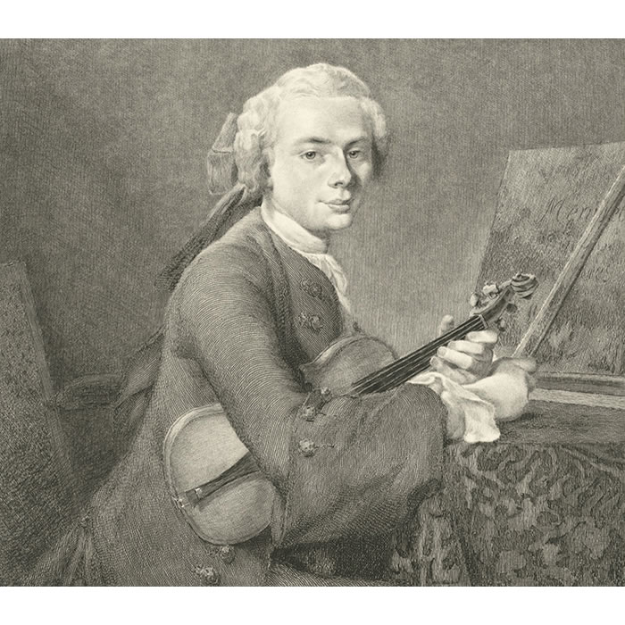 Le jeune homme au violon - Une estampe d’après Jean-Baptiste Siméon Chardin