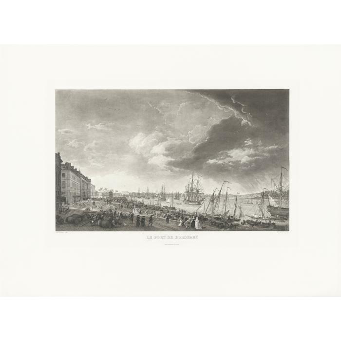 Town and port of Bordeaux - Une estampe d’après Abel Mignon