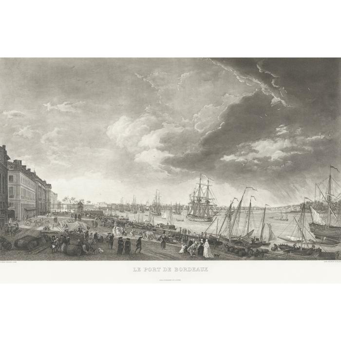 Town and port of Bordeaux - Une estampe d’après Abel Mignon