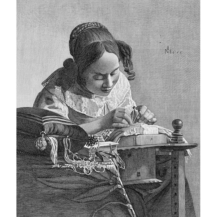 The Lacemaker - Une estampe d’après Johannes Vermeer