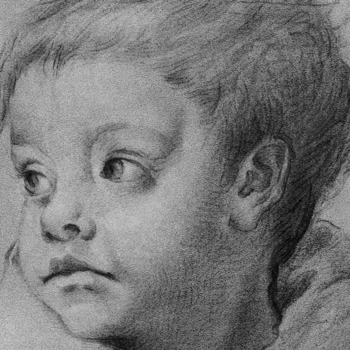 Tête de jeune garçon - Une estampe d’après Annibale Carracci