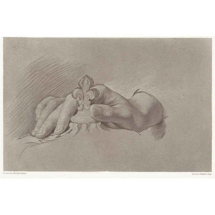 Hand study (left side of a study sheet) - Une estampe d’après Hyacinthe ‎Rigaud