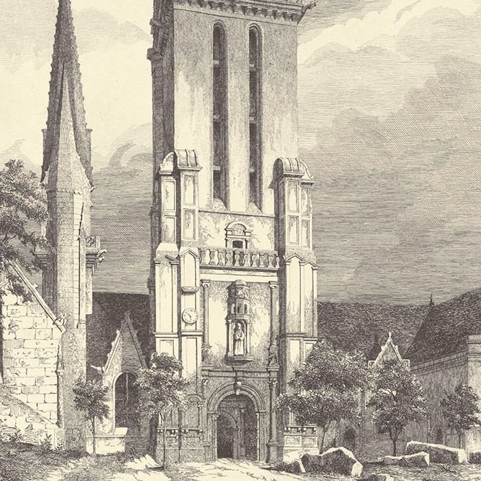 Église de Pleyben - Une estampe d’après Gabriel Toudouze
