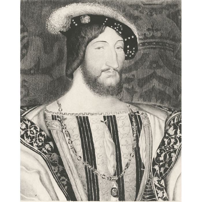 Portrait of Francis I, King of France (in 1515) - Une estampe d’après Jean Clouet