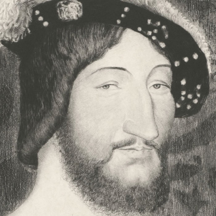 Portrait of Francis I, King of France (in 1515) - Une estampe d’après Jean Clouet