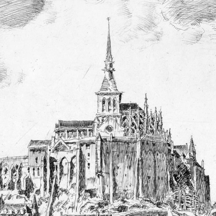 Mont-Saint-Michel - Une estampe d’après Georges Gobo