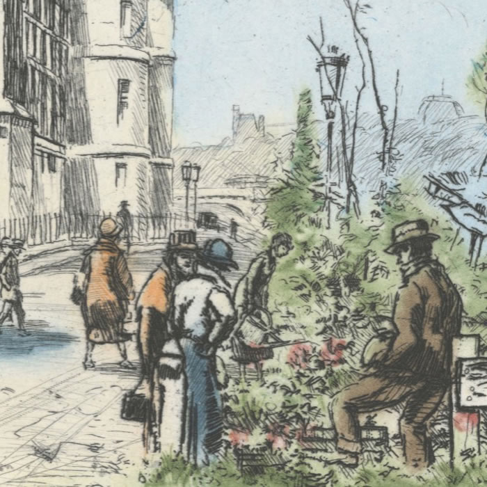 Quai de l’Horloge - Une estampe d’après Eugène Véder