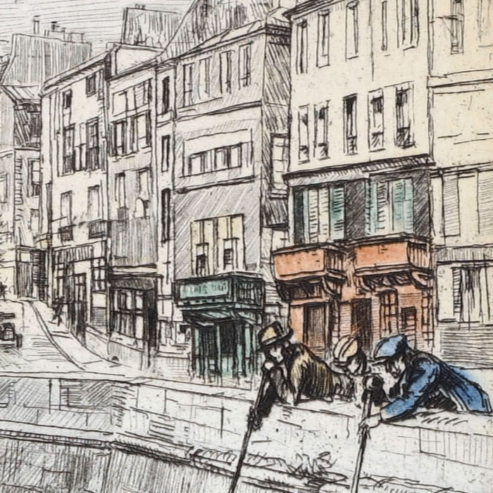 Quai de Béthune - Une estampe d’après Eugène Véder