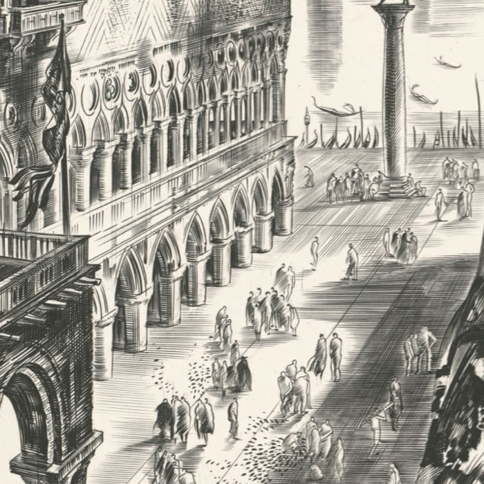 The Piazzetta of Venice - Une estampe d’après Albert Decaris