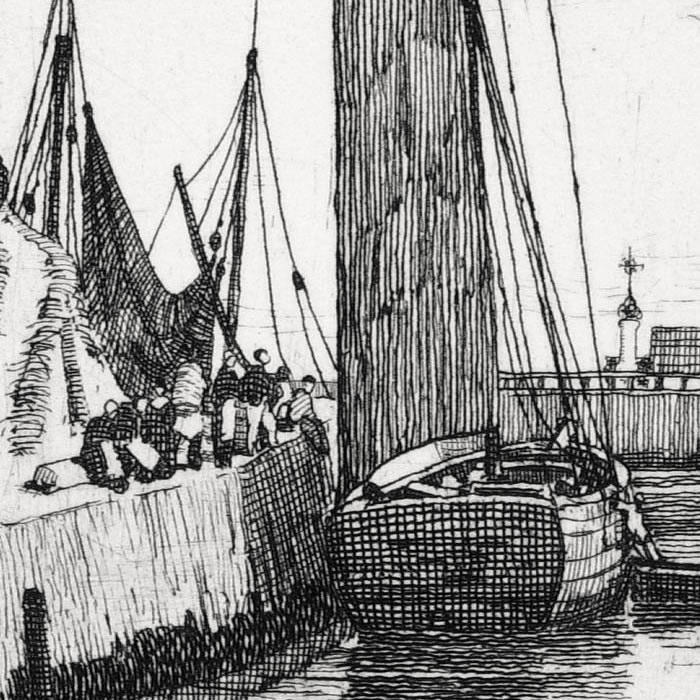 Ascent to the cliff in Saint-Valery-en-Caux - Une estampe d’après Emile-Frédéric Nicolle