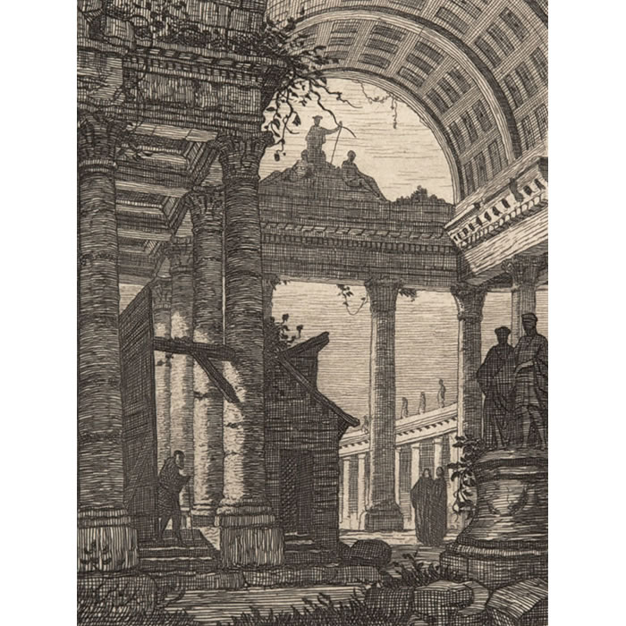 Ruines d’un temple - Une estampe d’après Emile-Frédéric Nicolle