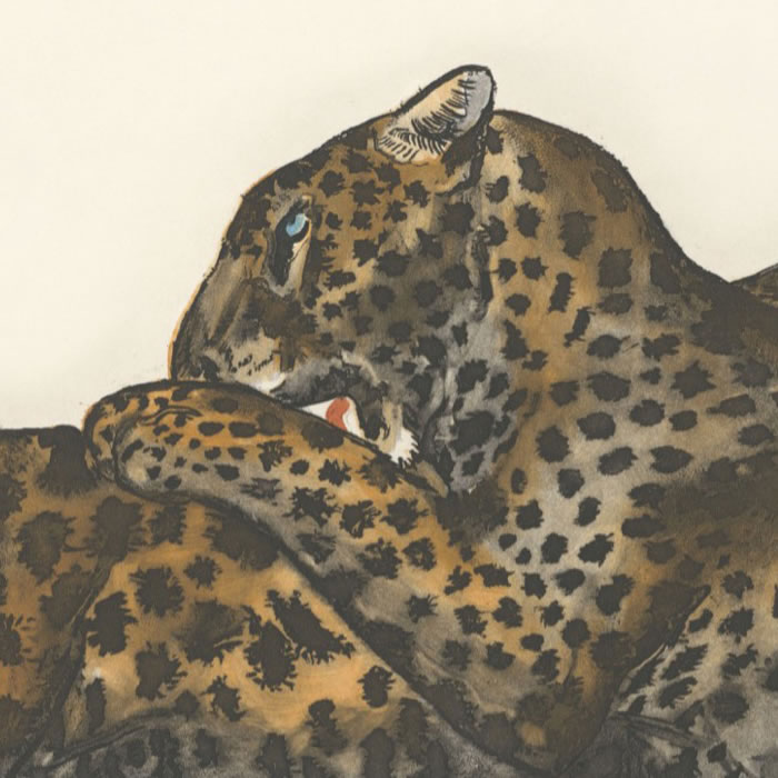 Jeux de léopards - Une estampe d’après Georges Lucien Guyot