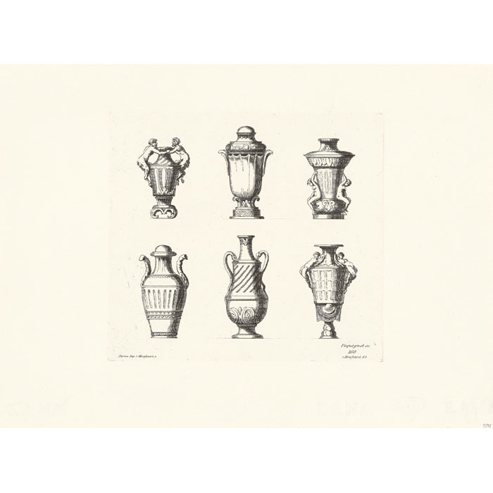 Vases d’époque Louis XIII - Une estampe d’après Auguste Péquégnot