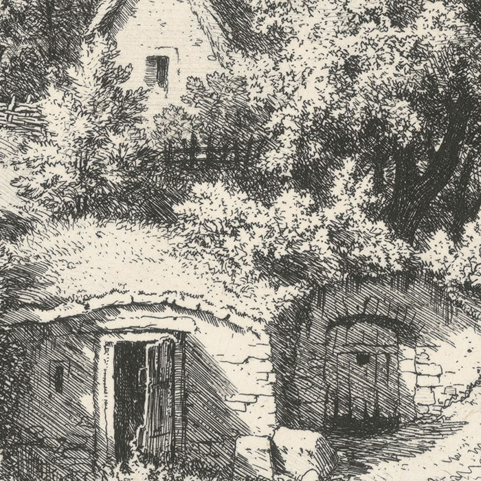 Cottages and cellars under the rocks