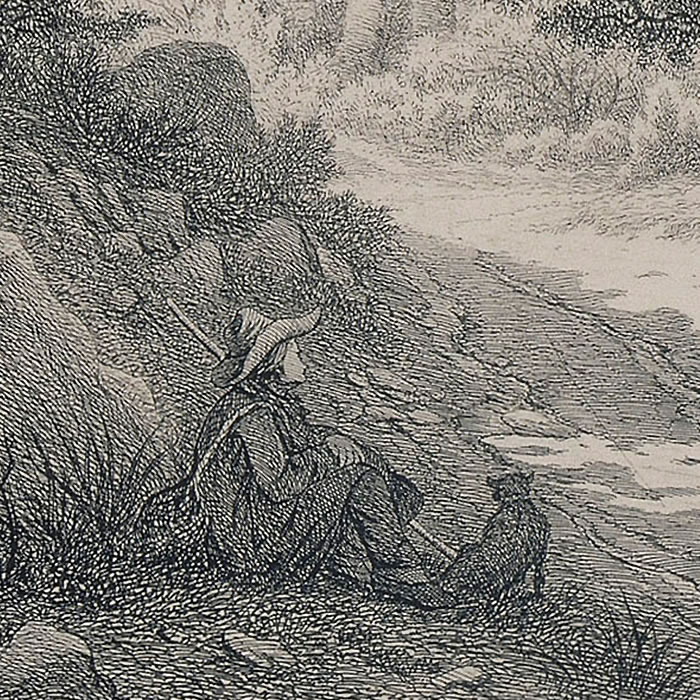 Fontainebleau Forest: Charlemagne and Roland - Une estampe d’après Eugène Bléry