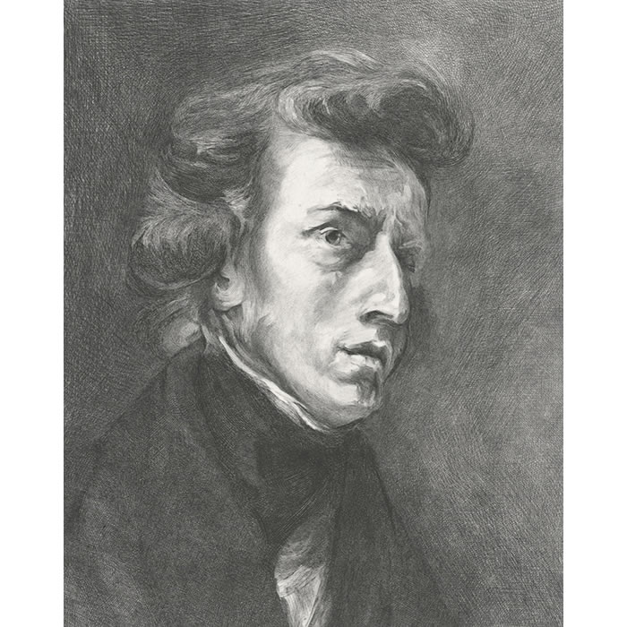 Portrait de Chopin - Une estampe d’après Eugène Delacroix