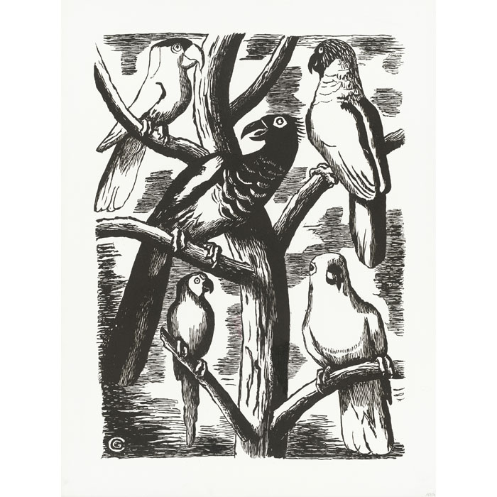 Perroquets - Une estampe d’après Gaston-Albert Chopard