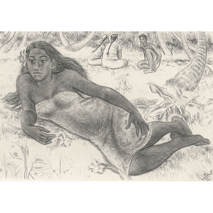 Miriama, Tahiti - Une estampe d’après Jacques Boullaire