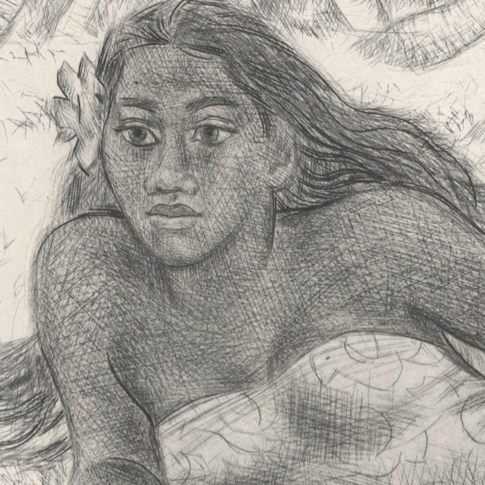 Miriama, Tahiti - Une estampe d’après Jacques Boullaire