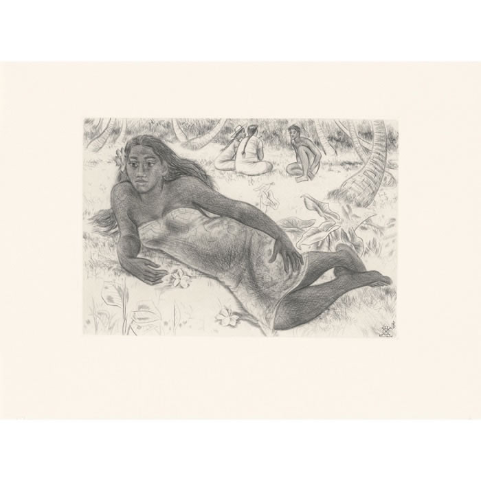 Miriama, Tahiti - Une estampe d’après Jacques Boullaire