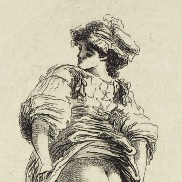 La Belle Napolitaine, view from behind - Une estampe d’après Vivant Denon