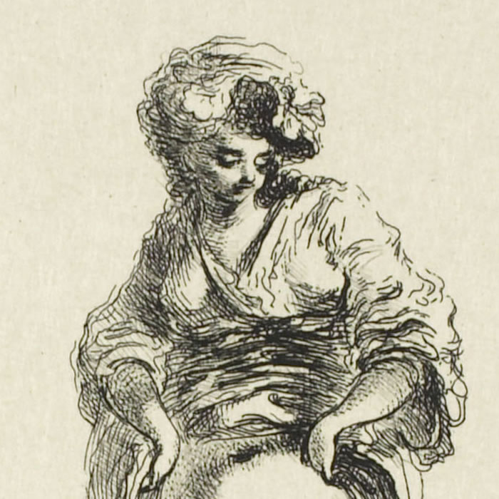 La Belle Napolitaine vue de face - Une estampe d’après Dominique Vivant Denon