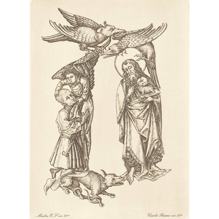 Lettre D - Une estampe d’après  Maître E. S.